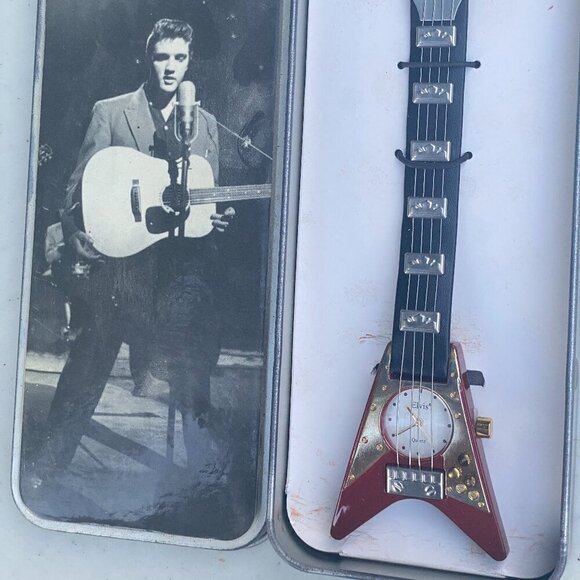 NEW Vintage 2002 Limited Edition 50th Anniversary Elvis Presley Guitar Watch - Picture 6 of 6